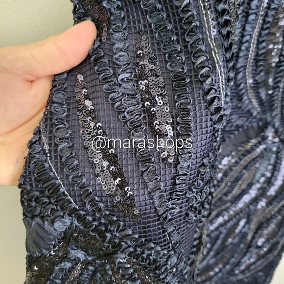 Aidan Mattox Sequined Box Neck Fit & Flare Dress - Picture 4 of 6